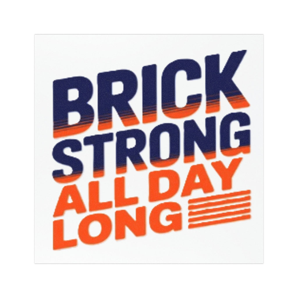 Brick Strong All Day Long Car Magnet — Bold Retro Fitness Magnet for Trucks & Cars