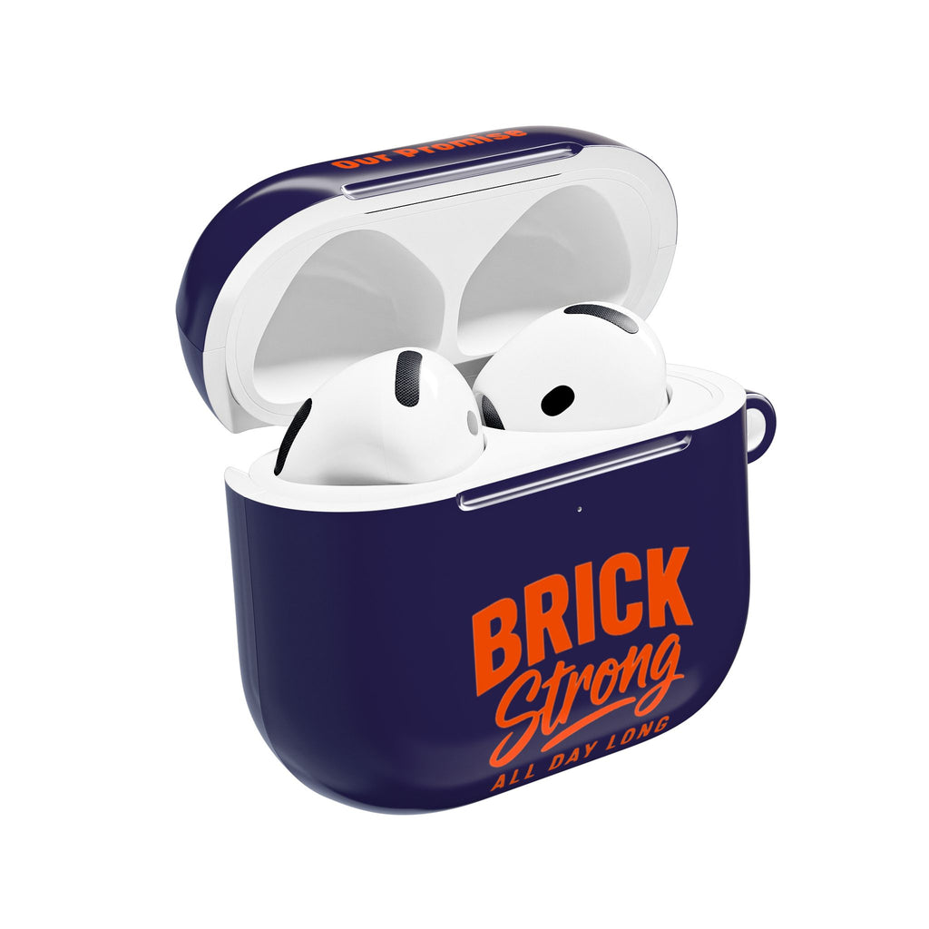 BRICK Strong Rochester Academy AirPod Case – Navy Protective Case with "Your Dreams, Our Promise"