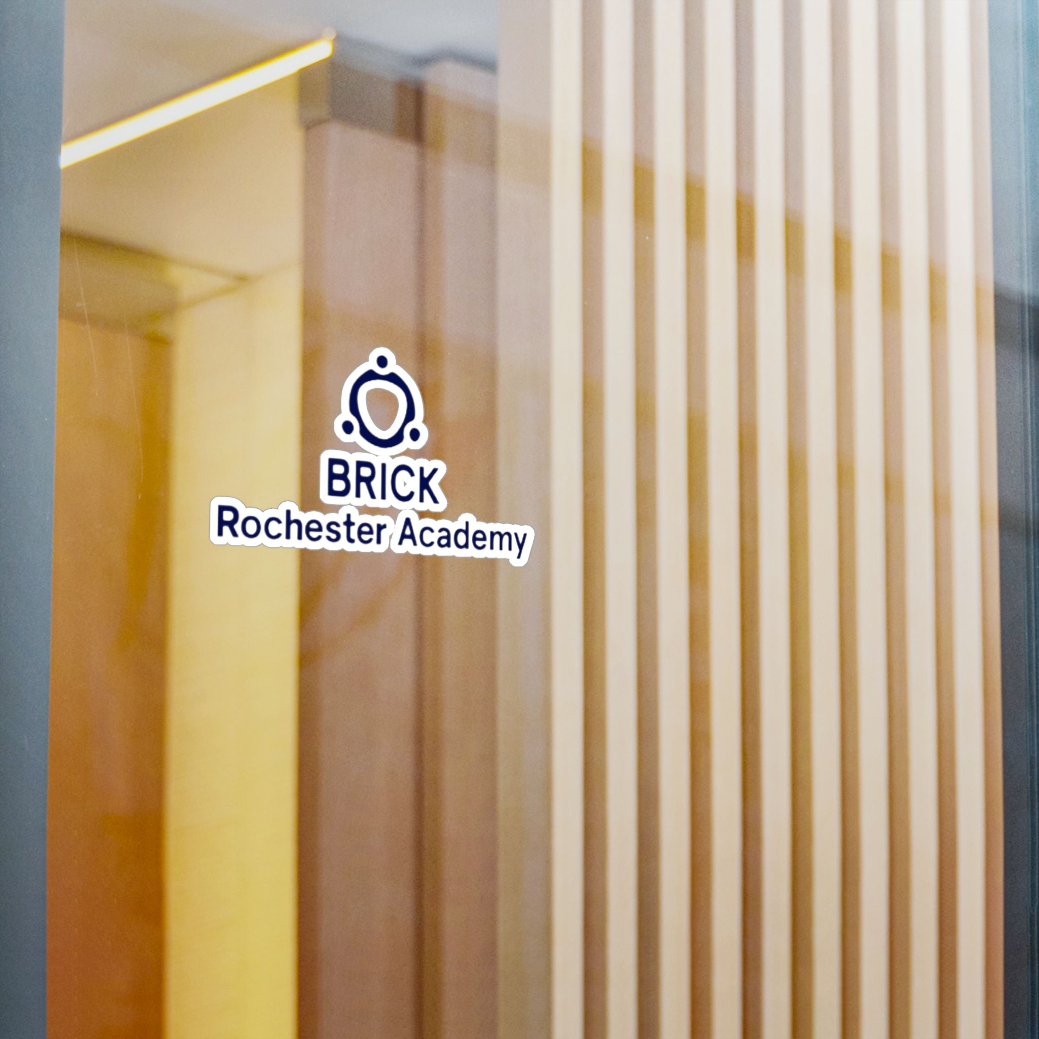 Brick Rochester Academy Kiss-Cut Vinyl Decal — School Logo Sticker for Laptops, Windows & Signage