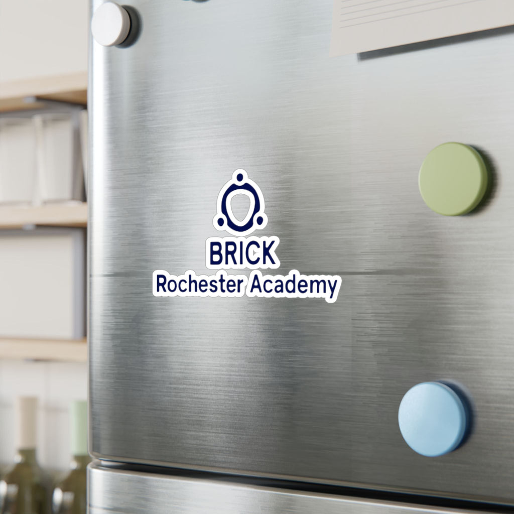 Brick Rochester Academy Kiss-Cut Vinyl Decal — School Logo Sticker for Laptops, Windows & Signage