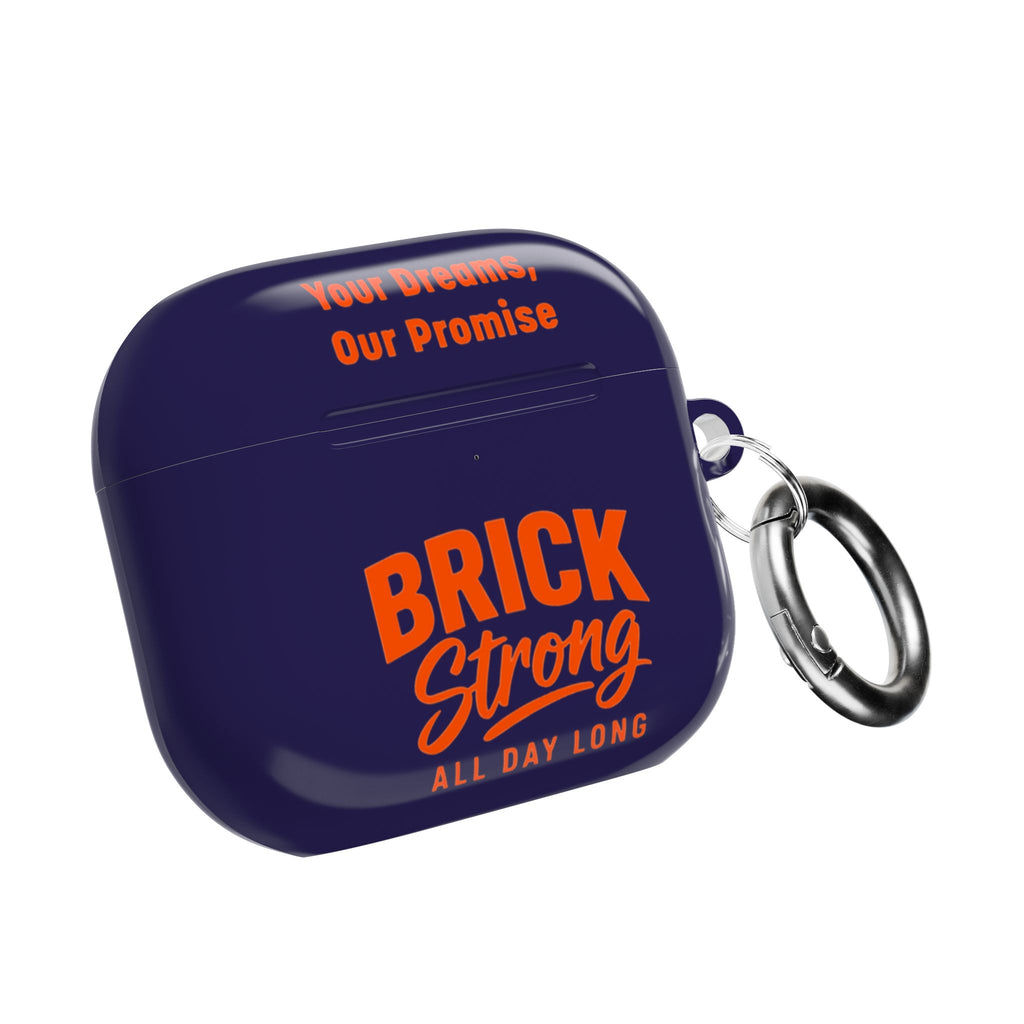 BRICK Strong Rochester Academy AirPod Case – Navy Protective Case with "Your Dreams, Our Promise"